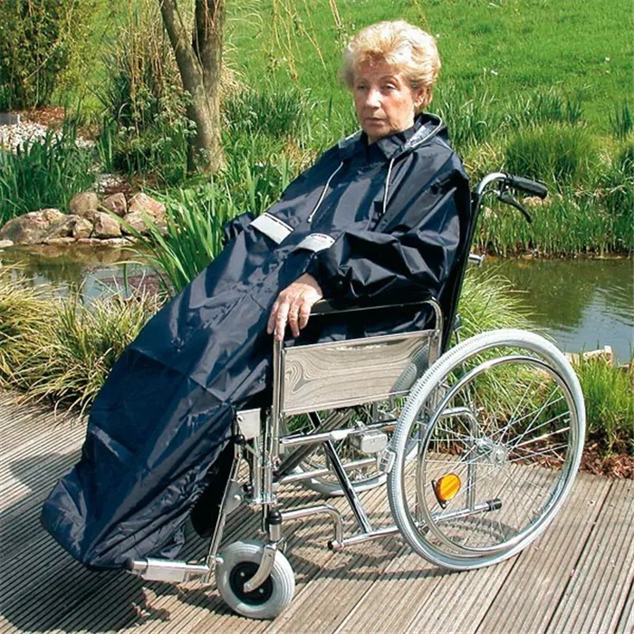 Regencape Rollstuhl mit Arm, marineblau Regencape Rollstuhl mit Arm, marineblau