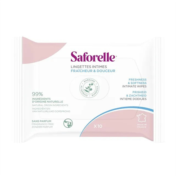 SAFORELLE Flushable Intimate Wipes Pocket x10 SAFORELLE Flushable Intimate Wipes Pocket x10