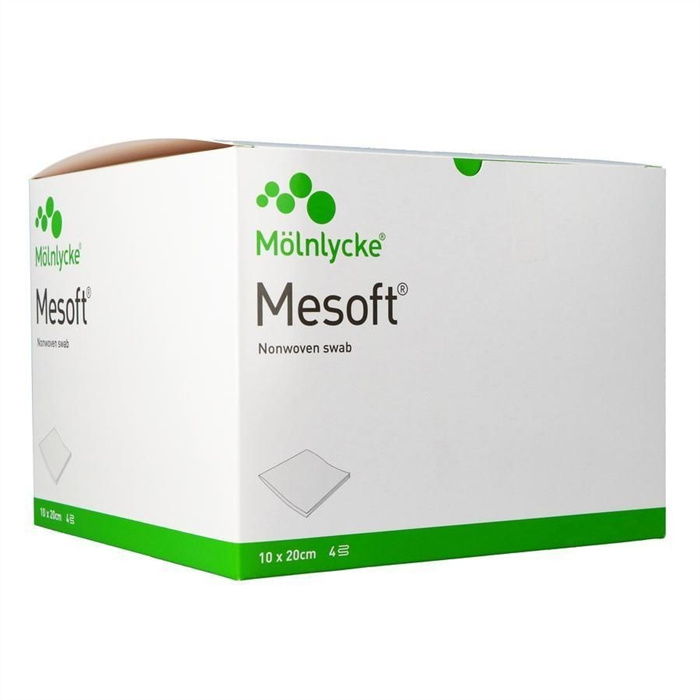 SCAX Mesoft 40 g Gauze Compress 10 x 20 cm, 4-ply, 200 pieces, packed in cardboard folder SCAX Mesoft 40 g Gauze Compress 10 x 20 cm, 4-ply, 200 pieces, packed in cardboard folder