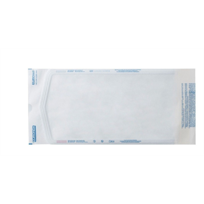 Self-adhesive sterilization pouches, dimensions 5.5 x 10.2 inches, Eurosteril brand, 200 pieces Self-adhesive sterilization pouches, dimensions 5.5 x 10.2 inches, Eurosteril brand, 200 pieces