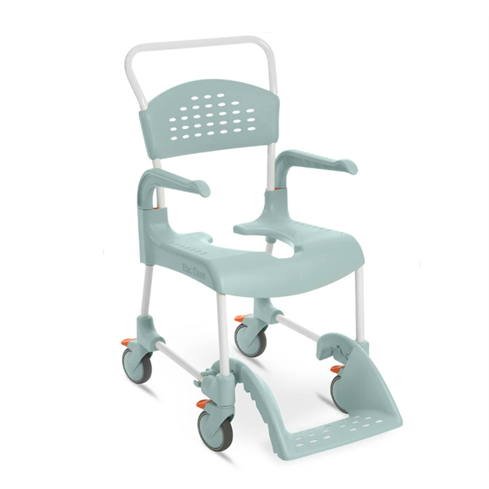Shower-toilet wheelchair Clean, white, seat height 55 cm Shower-toilet wheelchair Clean, white, seat height 55 cm