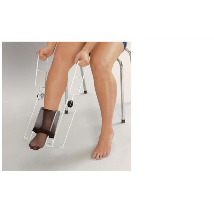 Slip-on stocking for compression stockings, on simple Dorking frame Slip-on stocking for compression stockings, on simple Dorking frame