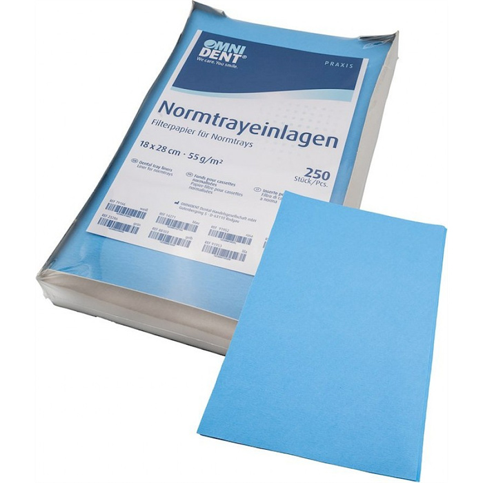 Standard tray inserts – pack of 250, 28 x 18 cm, blue Standard tray inserts – pack of 250, 28 x 18 cm, blue