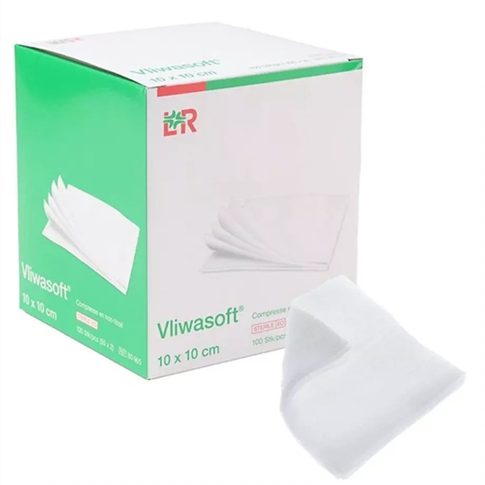 Sterile compresses, 10 x 10 cm, 8 ply, 80 pieces (packed by 2) Sterile compresses, 10 x 10 cm, 8 ply, 80 pieces (packed by 2)