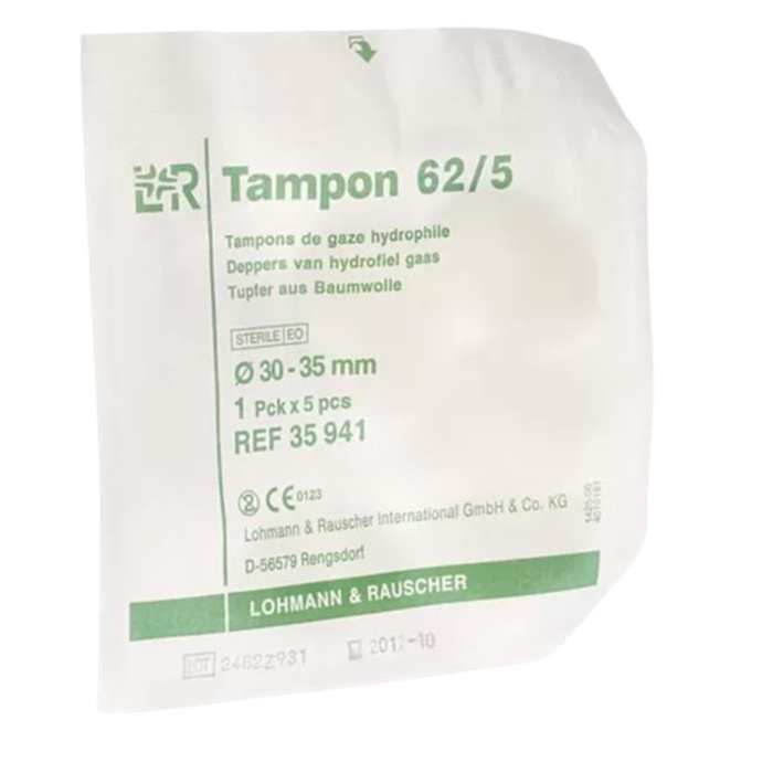 Sterile round gauze swabs 62/5.30 - 35 mm, box of 40 bags Sterile round gauze swabs 62/5.30 - 35 mm, box of 40 bags