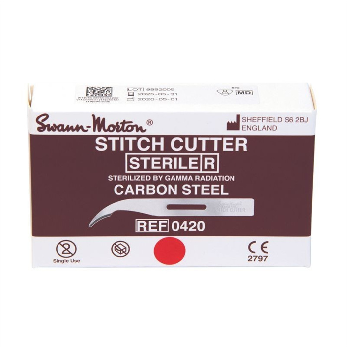 Sterile stitch cutters long (Carbon), SC, 100 pieces Sterile stitch cutters long (Carbon), SC, 100 pieces