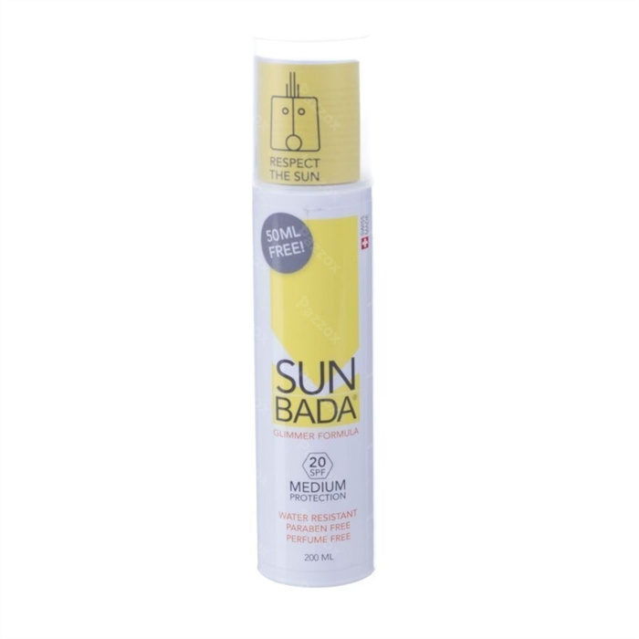 Sunbada Moyenne Protection SPF 20, Effet Glimmer, 200 ml Sunbada Moyenne Protection SPF 20, Effet Glimmer, 200 ml
