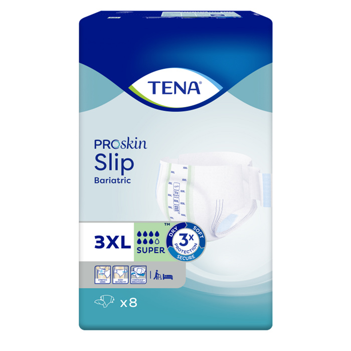 TENA Bariatric Slip Super, 3 XL 175-244 cm,
8 pieces TENA Bariatric Slip Super, 3 XL 175-244 cm,
8 pieces