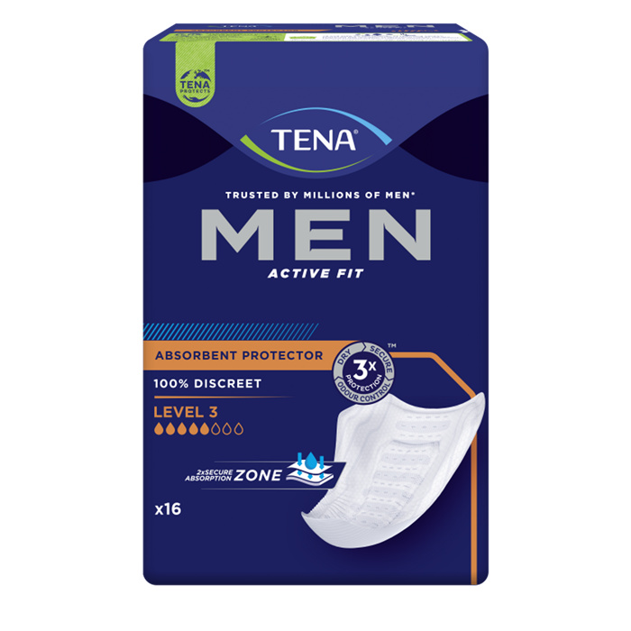 TENA Men Active Fit Level 3,
16 pieces TENA Men Active Fit Level 3,
16 pieces