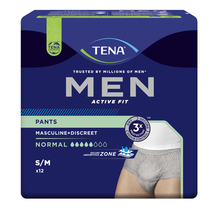 TENA Men Active Fit Pants Normal, Size M,
12 pieces TENA Men Active Fit Pants Normal, Size M,
12 pieces