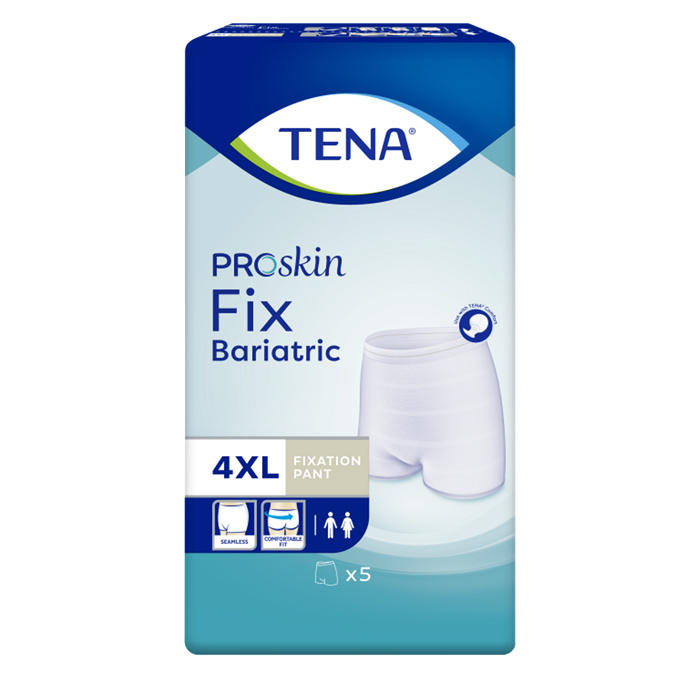 TENA Proskin Fix Bariatric, Size 4 XL, 140-200 cm,
5 pieces TENA Proskin Fix Bariatric, Size 4 XL, 140-200 cm,
5 pieces