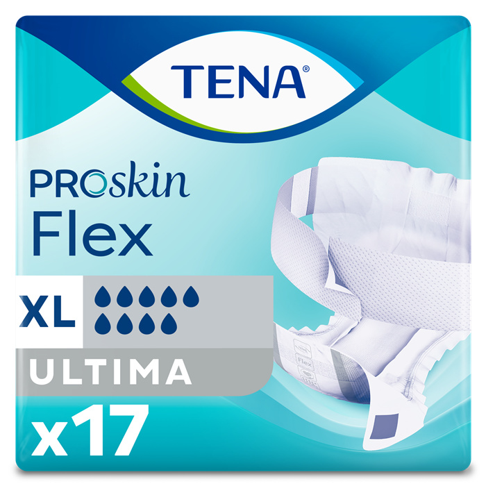 TENA Proskin Flex Ultima, Size Extra L 105-153 cm,
17 pieces TENA Proskin Flex Ultima, Size Extra L 105-153 cm,
17 pieces