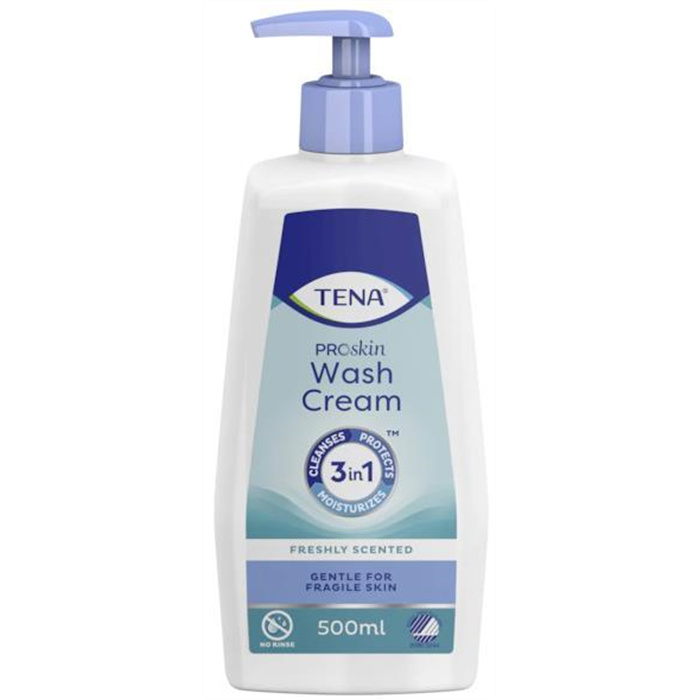 TENA ProSkin Wash Cream
3-en-1, mit Dosierpumpe, 500 ml TENA ProSkin Wash Cream
3-en-1, mit Dosierpumpe, 500 ml