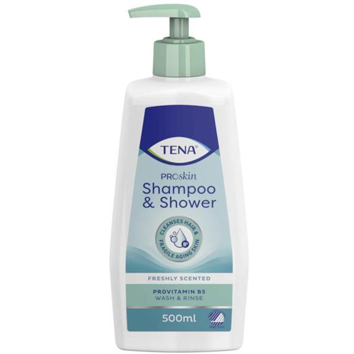 TENA Shampoo & Shower mit Pumpe, 500 ml TENA Shampoo & Shower mit Pumpe, 500 ml