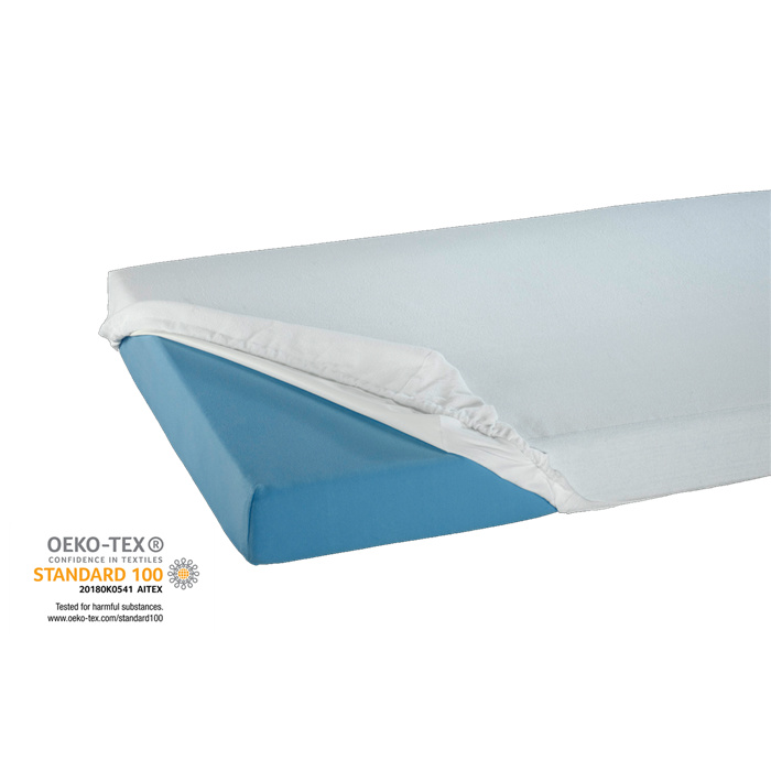 Terry fitted sheet with PU coating, for care bed 90×200×12?cm Terry fitted sheet with PU coating, for care bed 90×200×12?cm