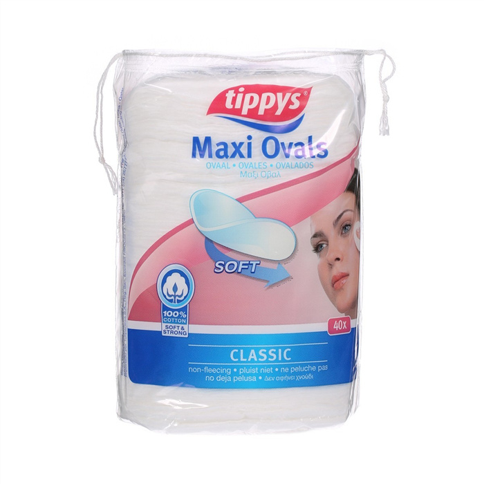 Tippys Disques Démaquillants Maxi Oval Soft, Boîte de 40 pièces Tippys Disques Démaquillants Maxi Oval Soft, Boîte de 40 pièces