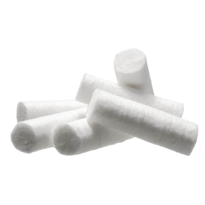 Toothed cotton rolls Compact - pack 300 g Ø 10 mm, size 2 Toothed cotton rolls Compact - pack 300 g Ø 10 mm, size 2