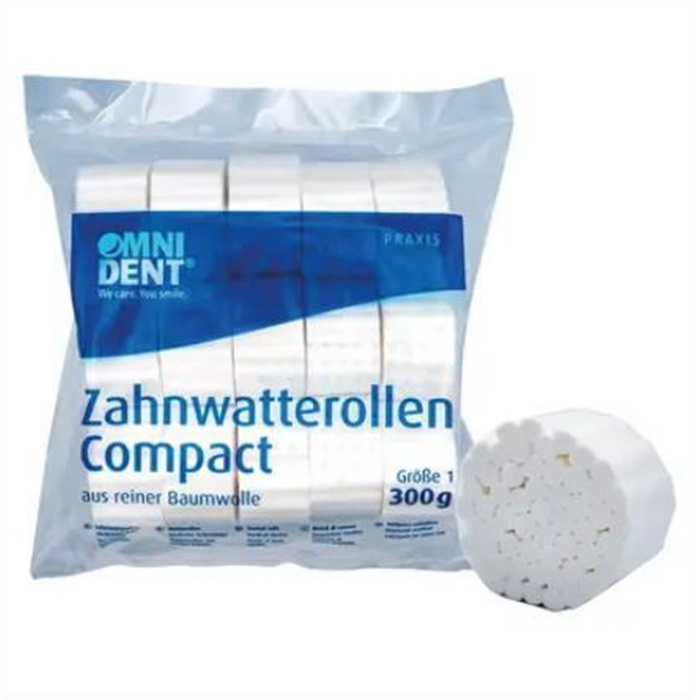 Toothed cotton rolls Compact - pack 300 g Ø 8 mm, size 1 Toothed cotton rolls Compact - pack 300 g Ø 8 mm, size 1