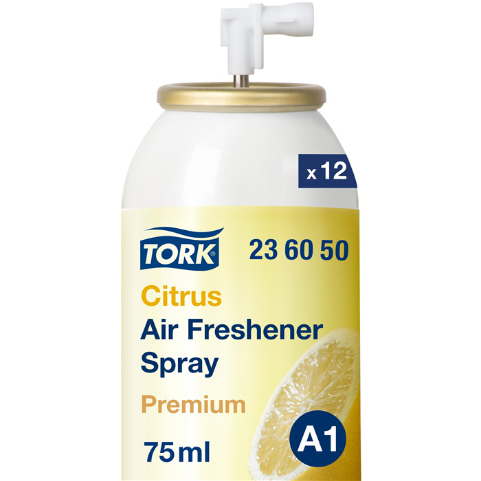 Tork Air freshener spray, citrus
Box of 12 bottles of 75 ml Tork Air freshener spray, citrus
Box of 12 bottles of 75 ml