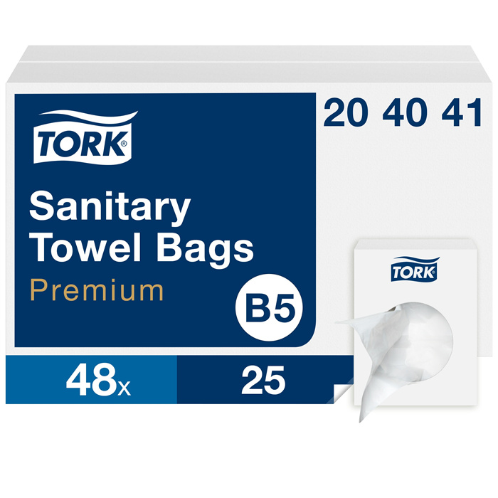 Tork Hygienebeutel
Nachfüllpackungen für 56500, 48 x 25 Stück Tork Hygienebeutel
Nachfüllpackungen für 56500, 48 x 25 Stück