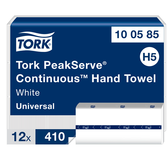 Tork PeakServe Endlos-Handtücher, 1-lagig, weiß, 12 x 410 Blatt Tork PeakServe Endlos-Handtücher, 1-lagig, weiß, 12 x 410 Blatt