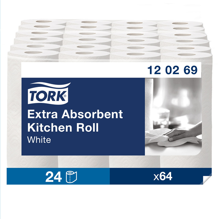 Tork Premium Küchenrolle, 23 cm × 15,36 m, 64 Abrisse, Karton 12 × 2 Rollen Tork Premium Küchenrolle, 23 cm × 15,36 m, 64 Abrisse, Karton 12 × 2 Rollen