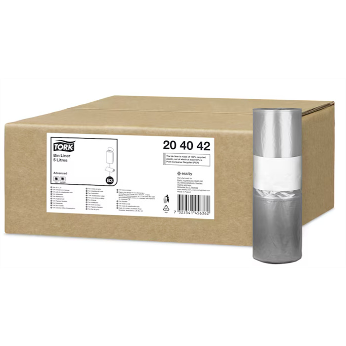 Tork transparenter Müllbeutel, 5 L, 20 x 50 Stück Tork transparenter Müllbeutel, 5 L, 20 x 50 Stück