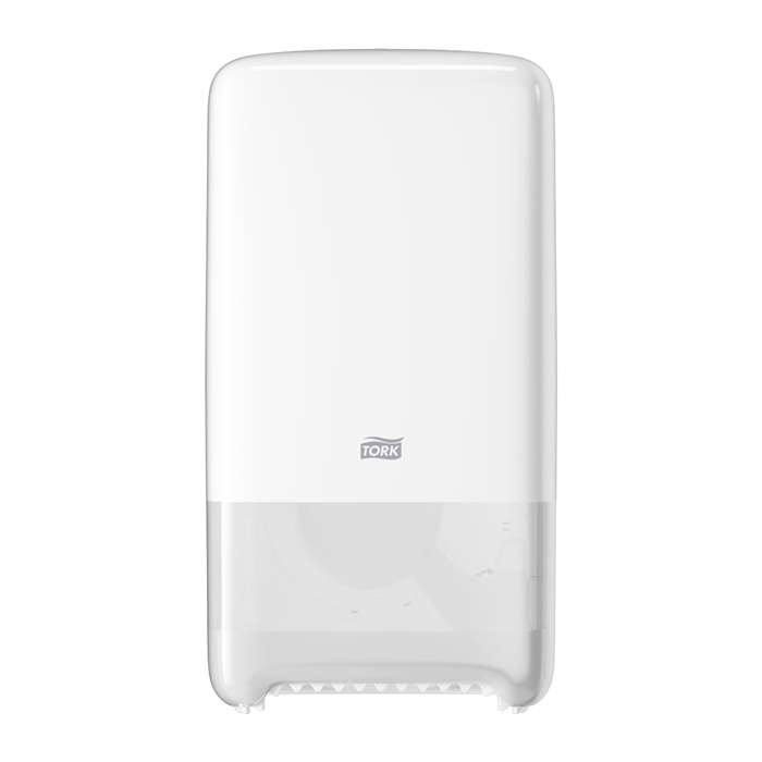 Tork Twin roll toilet paper dispenser 34 x 18 x 14 cm, white, mid-size Tork Twin roll toilet paper dispenser 34 x 18 x 14 cm, white, mid-size