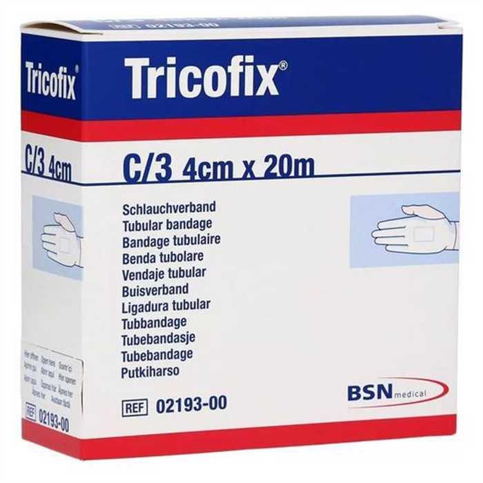 Tricofix bandage tbulaire, Mains et bras d'enfants,
C/3, 20 m x 4,0 cm Tricofix bandage tbulaire, Mains et bras d'enfants,
C/3, 20 m x 4,0 cm