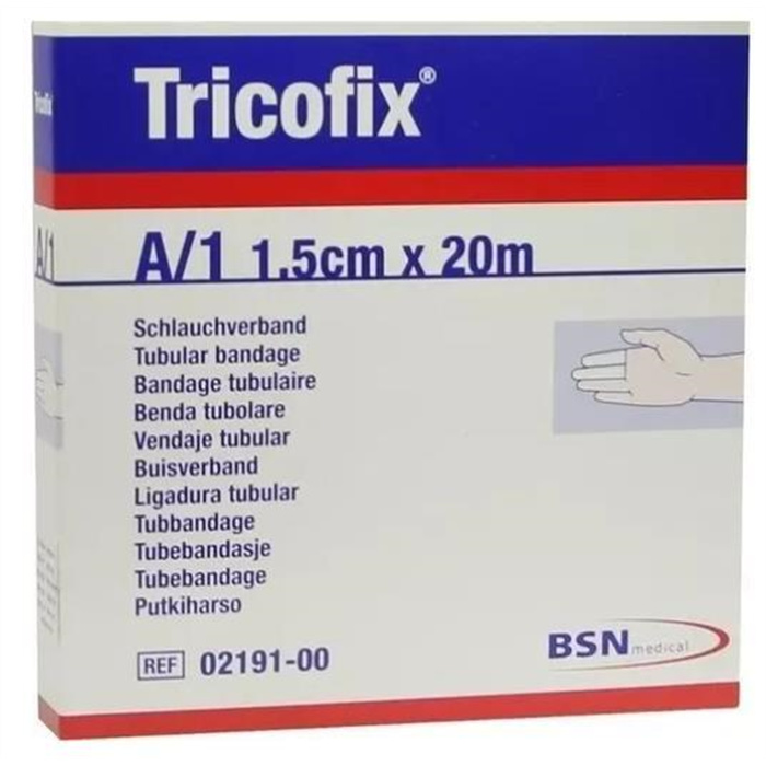 Tricofix tubular bandage, fingers and toes, A/1, 20 m x 1.5 cm Tricofix tubular bandage, fingers and toes, A/1, 20 m x 1.5 cm