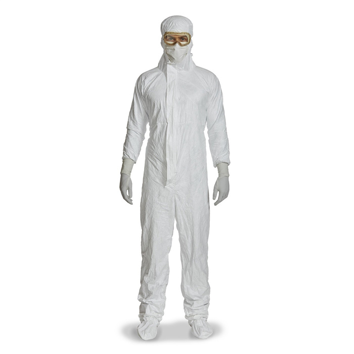 Tyvek IsoClean disposable coverall, sterile, size M, 25 pcs, with hood, double-wrapped, Cat. III, Type 5-B & 6-B Tyvek IsoClean disposable coverall, sterile, size M, 25 pcs, with hood, double-wrapped, Cat. III, Type 5-B & 6-B