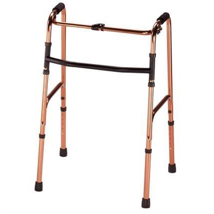 Walking frame GeBo, foldable max. 120 kg, anodised bronze Walking frame GeBo, foldable max. 120 kg, anodised bronze