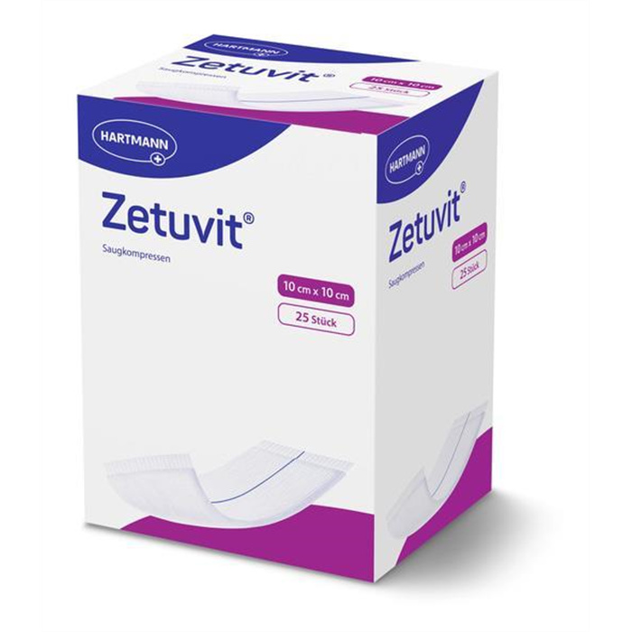 Zetuvit 10 x 10 cm, steril, einzeln eingesiegelt, 25 St. Zetuvit 10 x 10 cm, steril, einzeln eingesiegelt, 25 St.